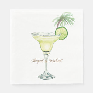 Margaritas Tropical Couple Names Luncheon Napkin