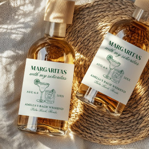 Margaritas With My Señoritas Bachelorette Weekend Liquor Bottle Label