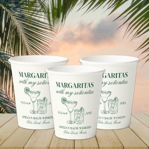 Margaritas With My Señoritas Bachelorette Weekend Paper Cups