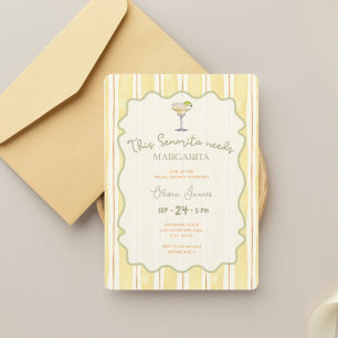 Margaritas with my Senoritas fiesta bridal shower Invitation
