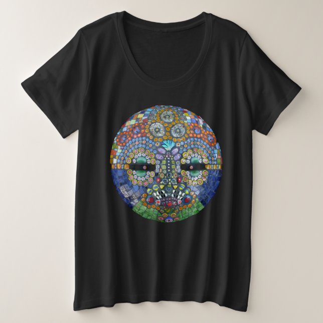Marge Mosaic Mask Plus Size T-Shirt (Design Front)