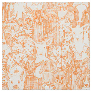 margherita menagerie pizza party carrot fabric