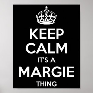 Margie Keep Calm Personalised Name Birthday Funny Poster