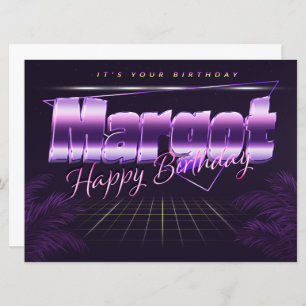 Margot Name First Name purla retro Map Birthday Card