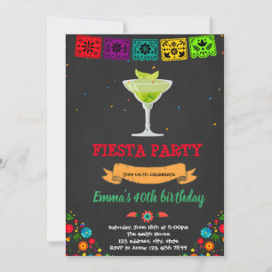 Margrita fiesta theme birthday invitation