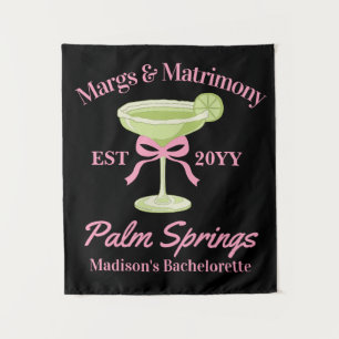 Margs and Matrimony Bachelorette Party Backdrop Tapestry