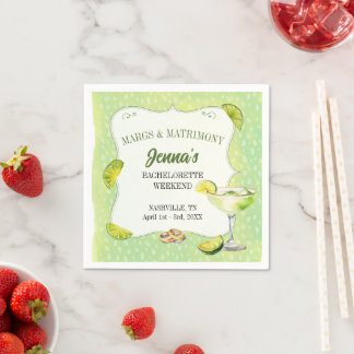 Margs and Matrimony Bachelorette Party  Napkin
