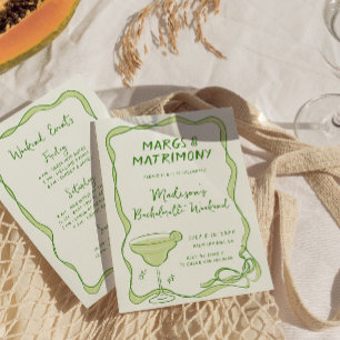 Margs and Matrimony Bachelorette Weekend Invitation
