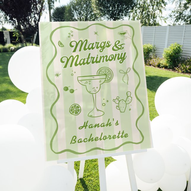 Margs and Matrimony Bachelorette Welcome Acrylic Sign (Creator Uploaded)