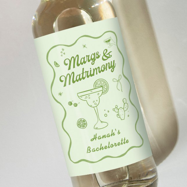 Margs and Matrimony Bachelorette Wine Label (Creator Uploaded)