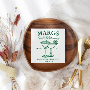 Margs and Matrimony Beach Bachelorette party Napkin