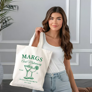 Margs and Matrimony Beach Bachelorette party Tote Bag