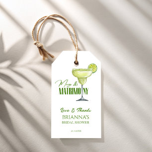 Margs and matrimony bridal shower monogrammed gift tags