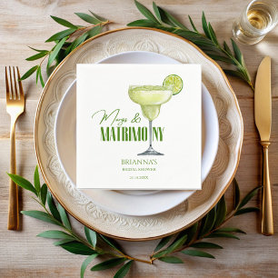 Margs and matrimony bridal shower monogrammed napkin