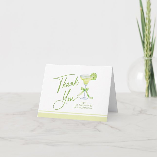 Margs and Matrimony Bridal Shower Thank You Card (Front)