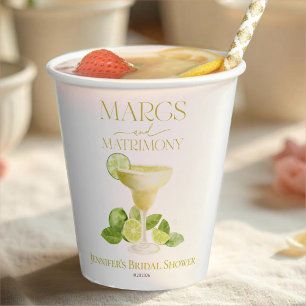 Margs and Matrimony   Lemon Bridal Shower Paper Cups