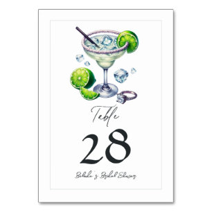 Margs and Matrimony Margarita Bridal Shower Table Number