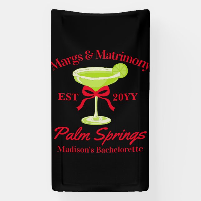 Margs and Matrimony Margaritas Bachelorette Party Banner (Vertical)