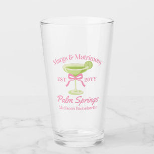 Margs and Matrimony Margaritas Bachelorette Party Glass