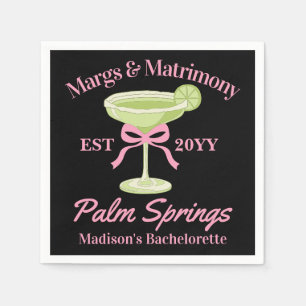 Margs and Matrimony Margaritas Bachelorette Party Napkin