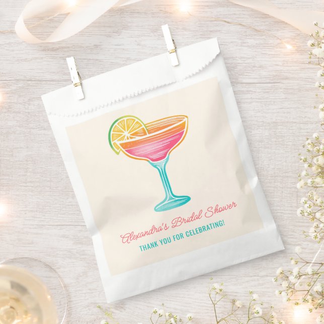 Margs and Matrimony Retro Cocktail Bridal Shower Favour Bags (Clipped)