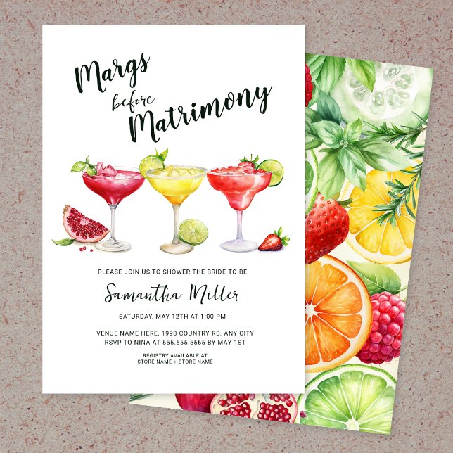Margs before Matrimony Bridal Shower Invitation (Creator Uploaded)