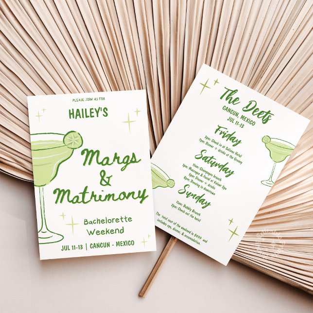 Margs & Matrimony Bachelorette Itinerary Invitation (Creator Uploaded)