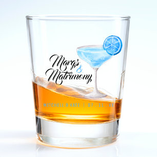 Margs & Matrimony Blue Margarita Bridal Shower Shot Glass