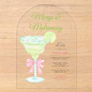 Margs & Matrimony Bridal shower Acrylic Invitation