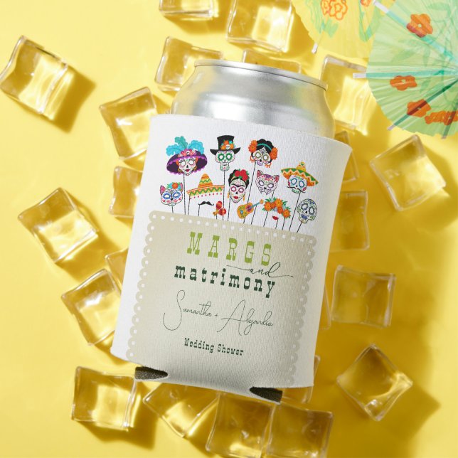 Margs & Matrimony Fiesta Mexican Couples Shower Can Cooler (In Situ Summer)