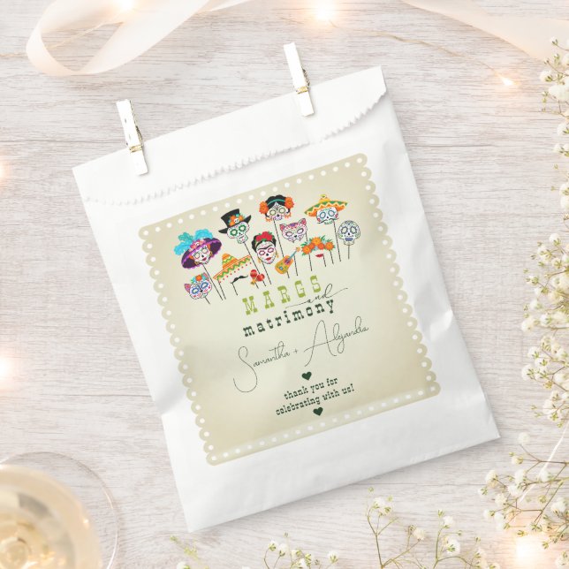 Margs & Matrimony Fiesta Mexican Couples Shower Favour Bags (Clipped)