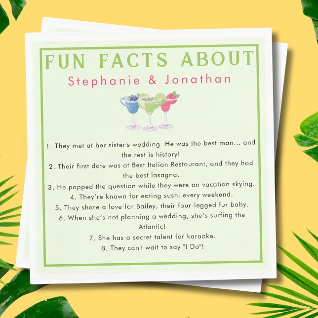 Margs & Matrimony Fun Facts Couple's Names   Napkin (Creator Uploaded)