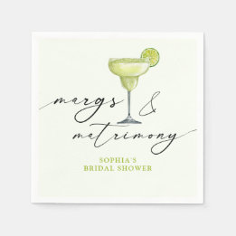 Margs & Matrimony Green Lime Bridal Shower Napkin