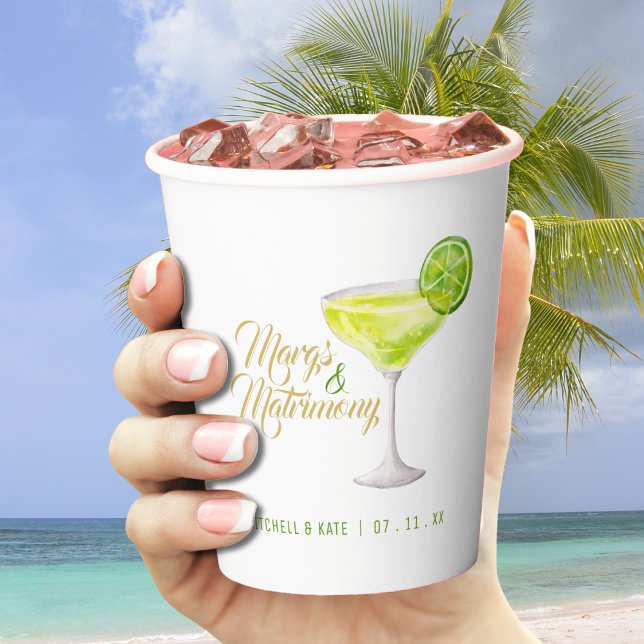 Margs & Matrimony Green Margarita Bridal Shower Paper Cups (Margs & Matrimony Green Margarita Bridal Shower Paper Cups
)