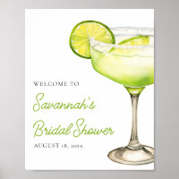 Margs & Matrimony Lime Bridal Shower Welcome Sign