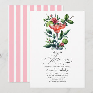 Margs & Matrimony Margarita Bachelorette Party Invitation