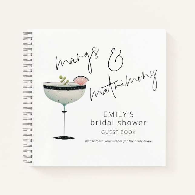 Margs Matrimony Margarita Bridal Shower Guest Book (Front)