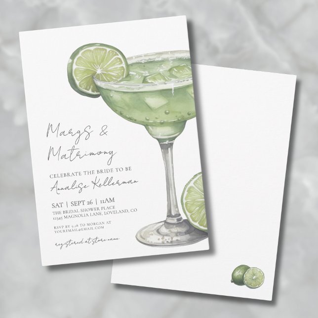 Margs & Matrimony Margarita Bridal Shower Invitation (Margs & Matrimony Margarita Bridal Shower Invitation)