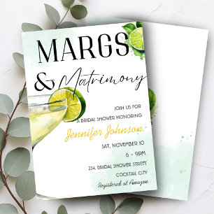 Margs & Matrimony Margarita Bridal Shower Invitation