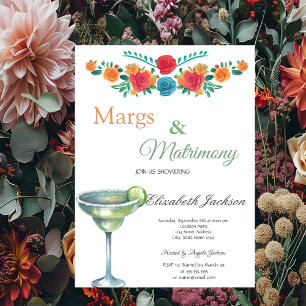 Margs & Matrimony  Margarita Bridal Shower  Invitation