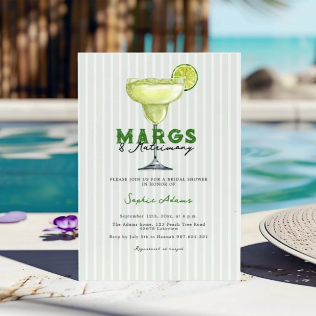 Margs & Matrimony Margarita Coctail Bridal Shower Invitation (Creator Uploaded)
