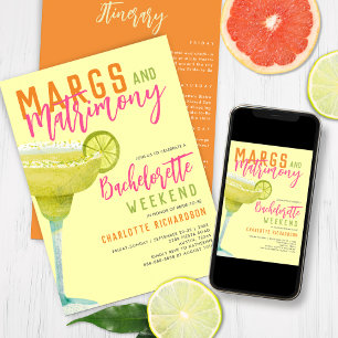Margs & Matrimony Margaritas Bachelorette Weekend Invitation
