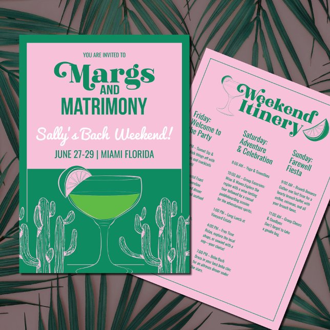 Margs & Matrimony Modern bachelorette party Invitation (Creator Uploaded)