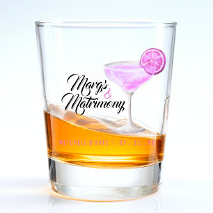 Margs & Matrimony Pink Margarita Bridal Shower Shot Glass