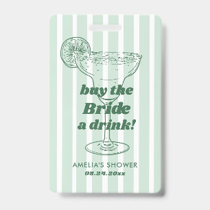 Margs & Matrimony Retro Bachelorette Bridal Shower ID Badge