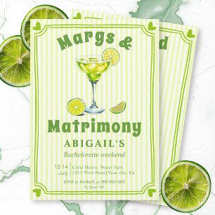Margs & Matrimony scribble bachelorette weekend Invitation