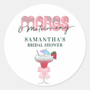 Margs Matrimony Tequila Bach Bridal Shower Welcome Classic Round Sticker