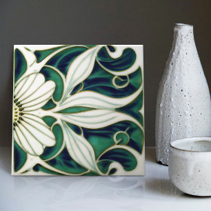Marguerite Art Deco Daisy Wall Decor Art Nouveau Tile