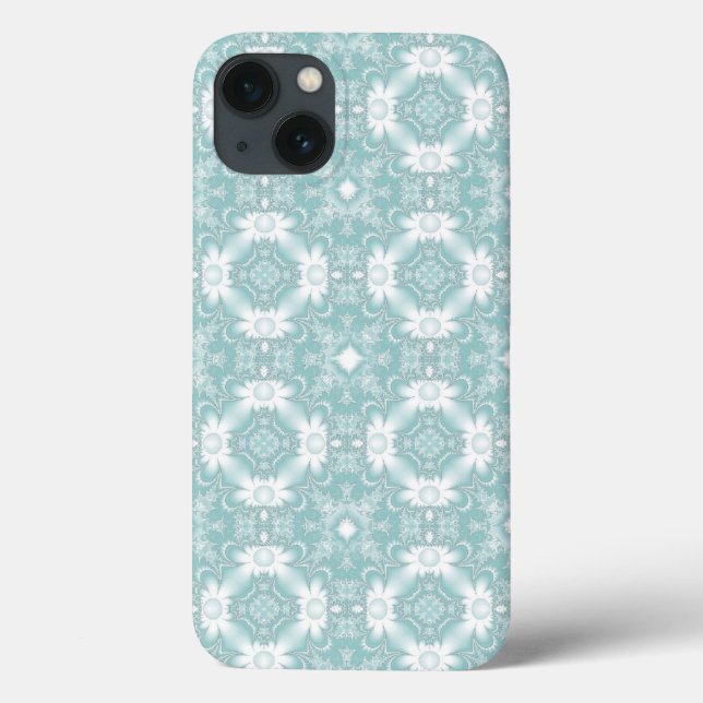 Marguerite , Daisies flowers in ice blue Case-Mate iPhone Case (Back)