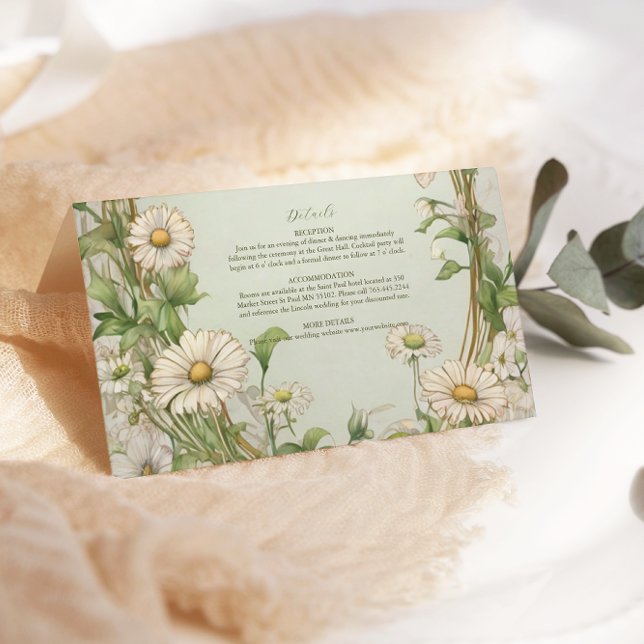 Marguerite Daisy Dusty Wedding Enclosure Card (Creator Uploaded)